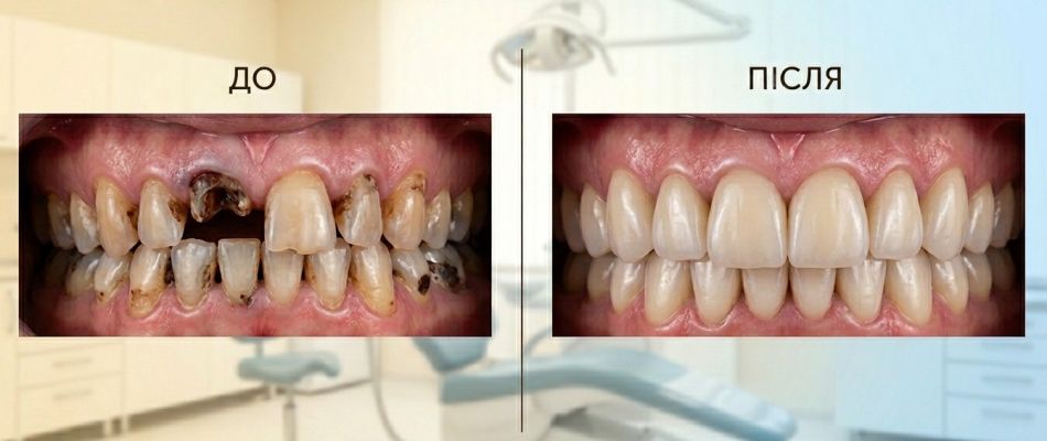 Результати встановлення коронок на зуби